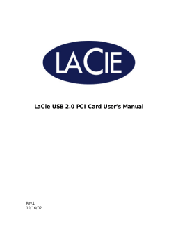 LaCie CARTE PCI USB 2.0 Manuel utilisateur