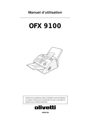 Manuel du propriétaire | Olivetti OFX 9100 Manuel utilisateur | Fixfr