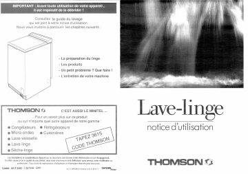 L58DG02 | Manuel du propriétaire | Thomson L8002 Manuel utilisateur | Fixfr