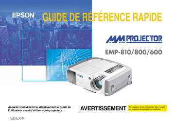 Manuel du propriétaire | Epson EMP-800 Manuel utilisateur | Fixfr