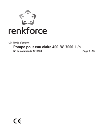 Renkforce Submersible pump 7000 l/h 8 m Manuel du propriétaire | Fixfr