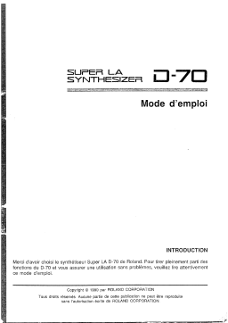 Roland D-70 Manuel utilisateur