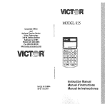 Victor 825 Calculator User Manual