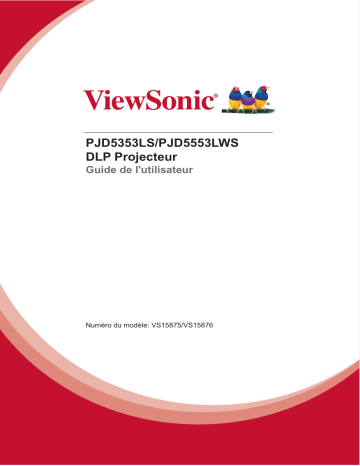 PJD5553LWS-S | ViewSonic PJD5353LS-S PROJECTOR Mode d'emploi | Fixfr