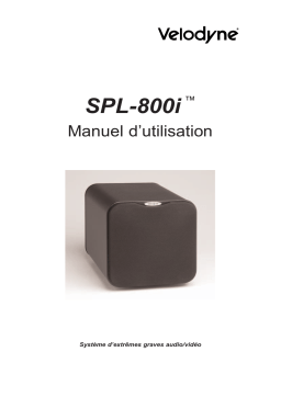 Velodyne SPL-800i Manuel utilisateur