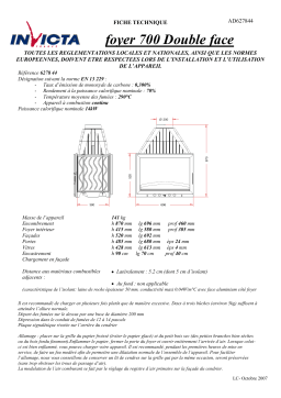 Invicta FOYER 700 DOUBLE FACE Manuel utilisateur