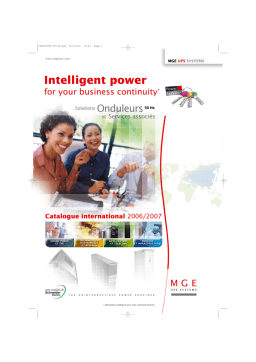 MGE UPS CATALOGUE 2007 Manuel utilisateur