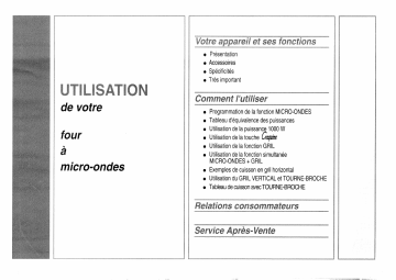 Manuel du propriétaire | Brandt M21BTP Manuel utilisateur | Fixfr