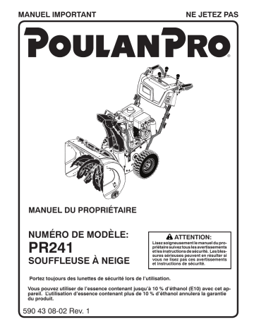 Poulan Pro PR241 Manuel du propriétaire | Fixfr