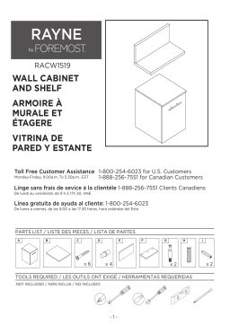 Home Decorators Collection Rayne 15-3/4 in. W Bathroom Storage Wall Cabinet and 2 Wall Mounted Shelves in Dark Cherry Guide d'installation