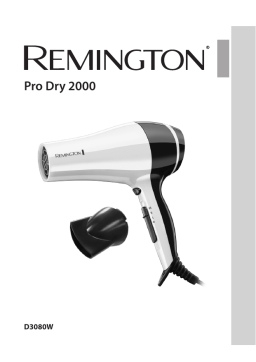 Remington D3080W (Pro Dry 2000 Dryer) Manuel utilisateur