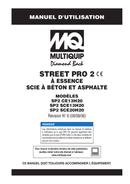 MQ Multiquip SP2-CE-SERIES Scies a béton Manuel utilisateur