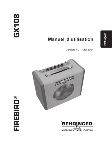 Manuel du propriétaire | Behringer GX108 Manuel utilisateur | Fixfr