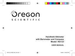 Oregon Scientific RA123 Manuel utilisateur