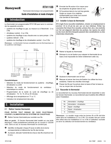 Manuel du propriétaire | Honeywell RTH110B Manuel utilisateur | Fixfr