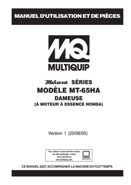 MQ Multiquip MT65HA Manuel utilisateur