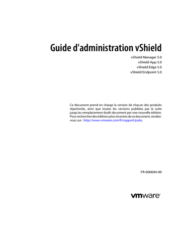 Mode d'emploi | VMware vShield 5.0 Manuel utilisateur | Fixfr