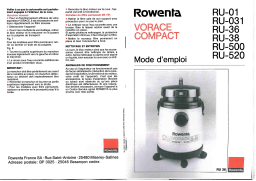 Rowenta RU 01 VORACE COMPACT Manuel utilisateur