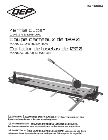 QEP 10480Q 48 in. LFT Manual Tile Cutter Manuel utilisateur | Fixfr