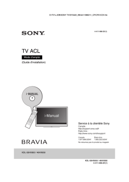 Sony BRAVIA KDL-46HX850 Manuel utilisateur