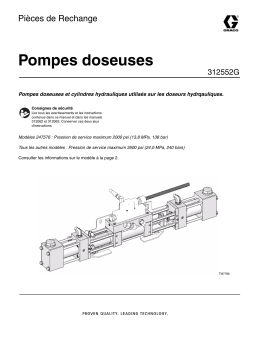 Graco POMPES DOSEUSES Manuel utilisateur