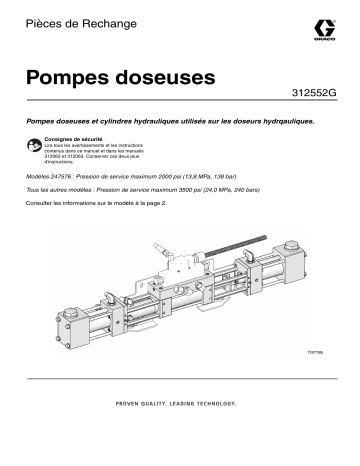 Manuel du propriétaire | Graco POMPES DOSEUSES Manuel utilisateur | Fixfr