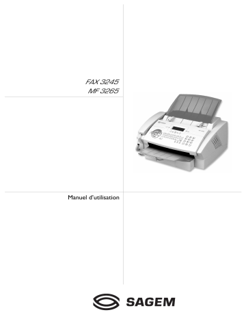 Manuel du propriétaire | Sagem LASERFAX 3265 Manuel utilisateur | Fixfr