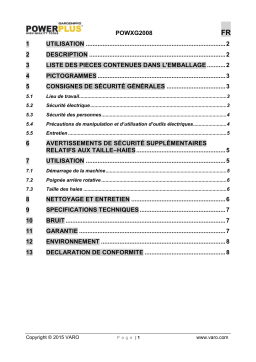 Powerplus POWXG2008 Manuel utilisateur