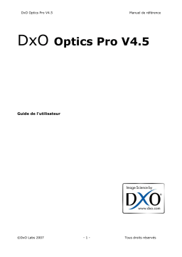DxO Optics Pro v4.5 Mode d'emploi