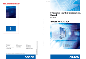 Manuel du propriétaire | Omron F3SP-U3P-TGR Manuel utilisateur | Fixfr