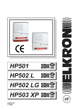 Elkron HP501 Manuel utilisateur