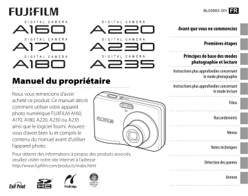 A180 | A220 | A235 | A160 | A170 | Fujifilm A230 Manuel utilisateur | Fixfr