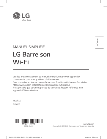 LG SL10YG Manuel du propriétaire | Fixfr