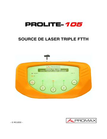 Promax PROLITE-105 Triple wavelength LASER source Manuel utilisateur | Fixfr