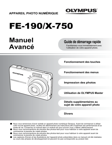 FE190 | Olympus X750 Manuel utilisateur | Fixfr