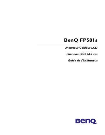Manuel du propriétaire | BenQ FP581s Manuel utilisateur | Fixfr