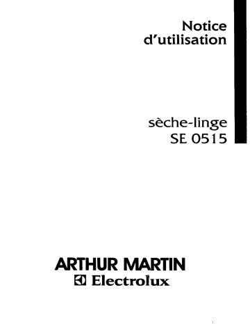 ARTHUR MARTIN ELECTROLUX SE0515 Manuel utilisateur | Fixfr