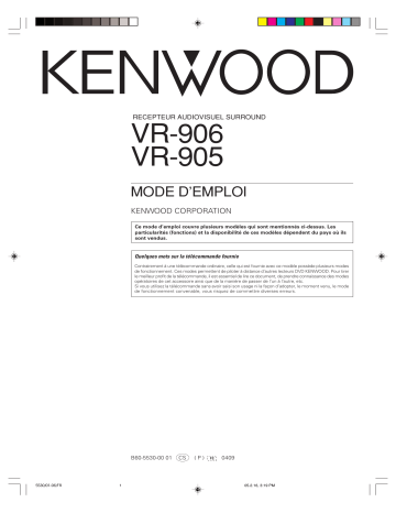 Manuel du propriétaire | Kenwood VR-906 Manuel utilisateur | Fixfr
