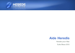 Heredis Suite Bleue 2012 Macintosh Manuel utilisateur