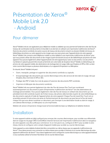Xerox Mobile Link Guide d'installation | Fixfr