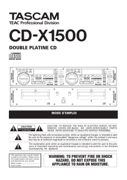 Tascam CD-X1500 Manuel utilisateur