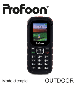 Profoon Outdoor Manuel utilisateur