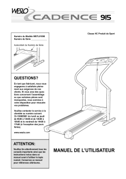 Weslo WETL91090 Manuel utilisateur