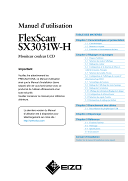 Eizo FLEXSCAN SX3031W Manuel utilisateur