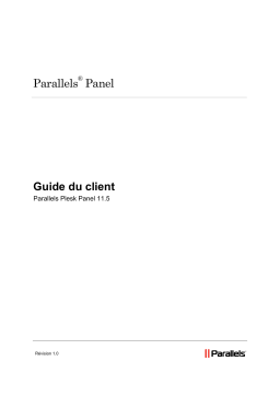 Parallels Plesk Panel 11.5 Manuel utilisateur