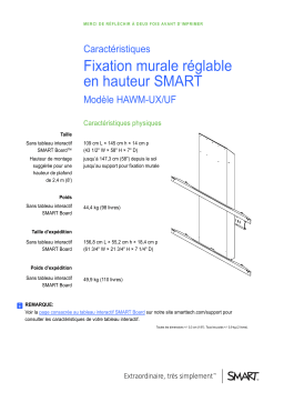 SMART Technologies Height‑Adjustable Wall Mount (HAWM UX/UF) spécification