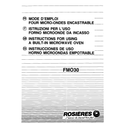 ROSIERES FMO 30 Manuel utilisateur