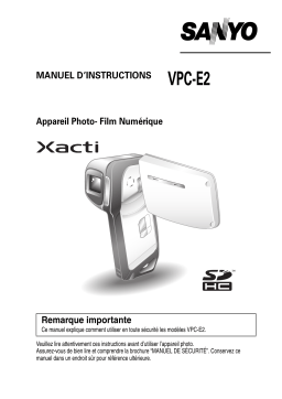 Sanyo VPC-E2W - Waterproof Digital Video Manuel utilisateur