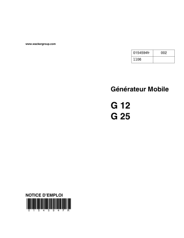 MGT1S | G25 | Wacker Neuson MGT1E Mobile Generator Manuel utilisateur | Fixfr