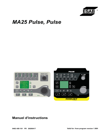 ESAB MA25 Pulse Manuel utilisateur | Fixfr